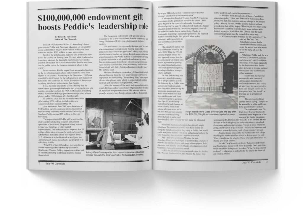 Chronicle July 1993 Annenberg Spread